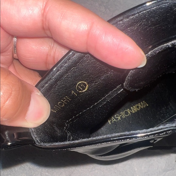 Black Patent Leather Lace-Up Boots - Picture 7 of 7